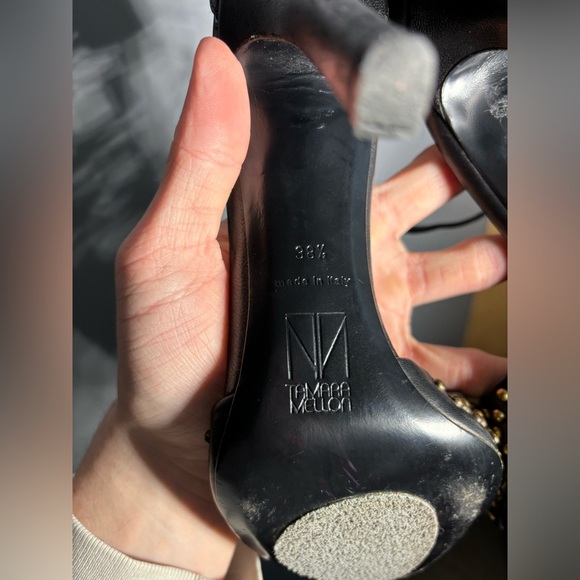 Tamara Mellon Whisper Leather Sandals Size EU 38.5 - Picture 5 of 8